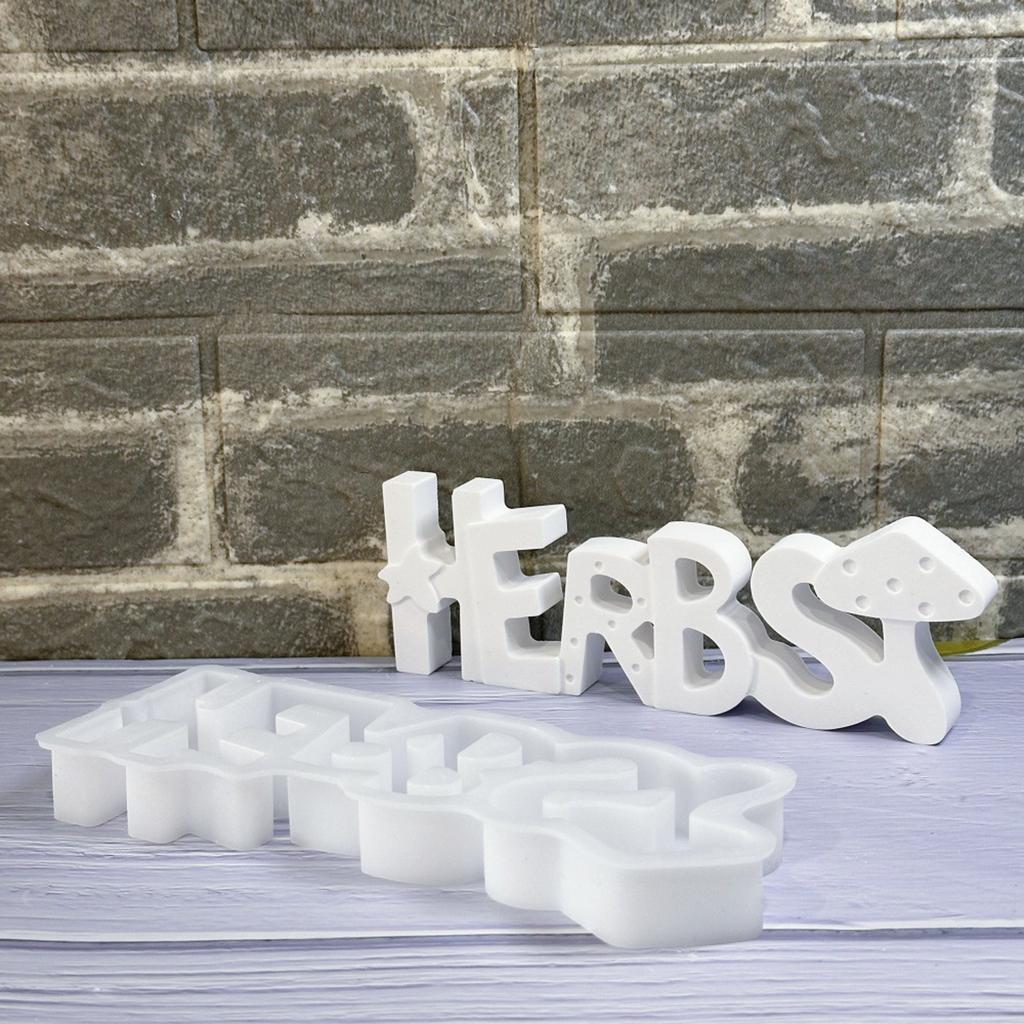 Letters with Mushroom Candle Mould Autumn Silicone Molds Ornament Molds Castings Molds Plasters Molds