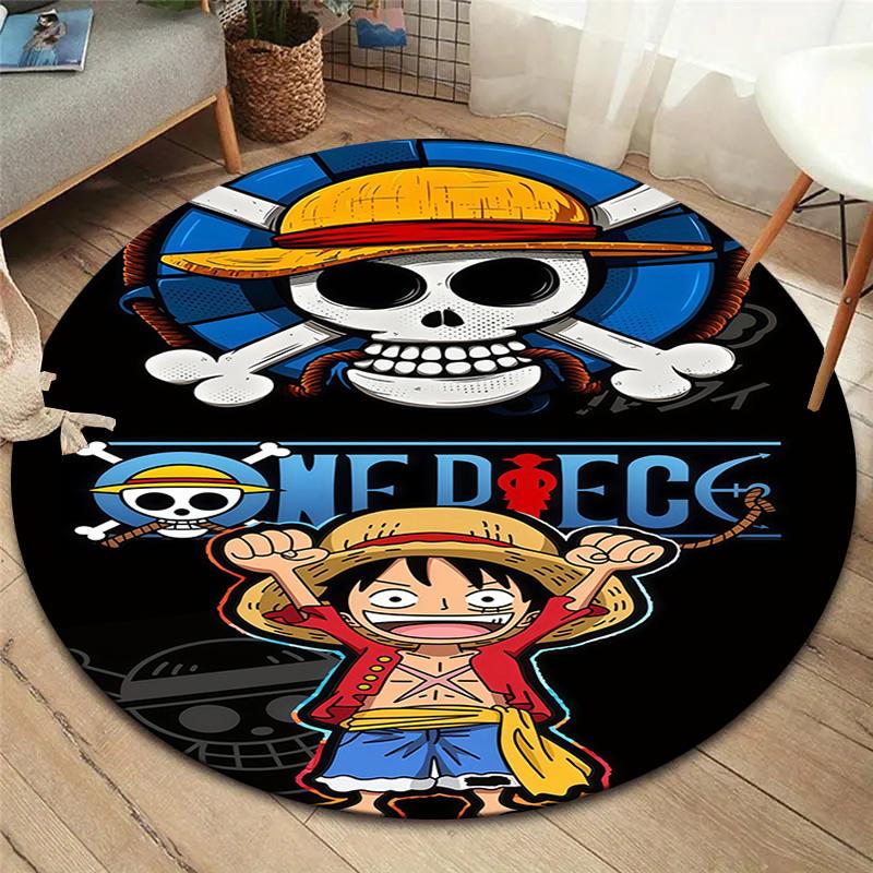 One Piece Monkey D Luffy Round Area Rug Carpet Rug For Living Room Bedroom Sofa Playroom Decor Nonslip Floor Mat