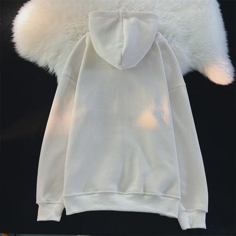 Women's Vintage Star Corduroy Hooded Cardigan - Loose Fit, Trendy Street Style for Spring and Autumn