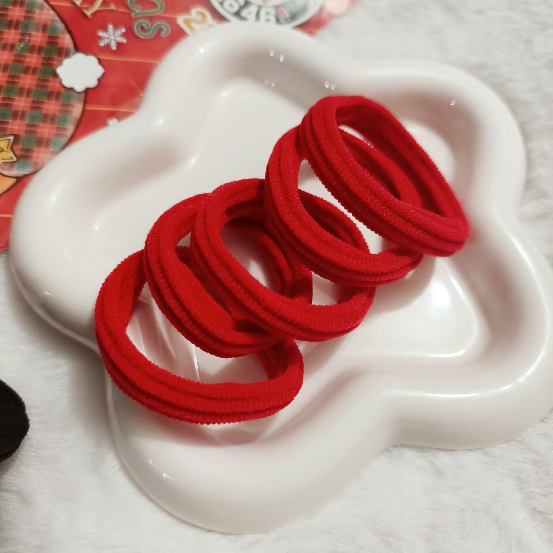 

20 шт./лот Новые резинки для волос для девочек, держатель для хвостика, красные, черные, нейлоновые резинки, повязка на голову, большая эластичная резинка для волос для женщин, аксессуары