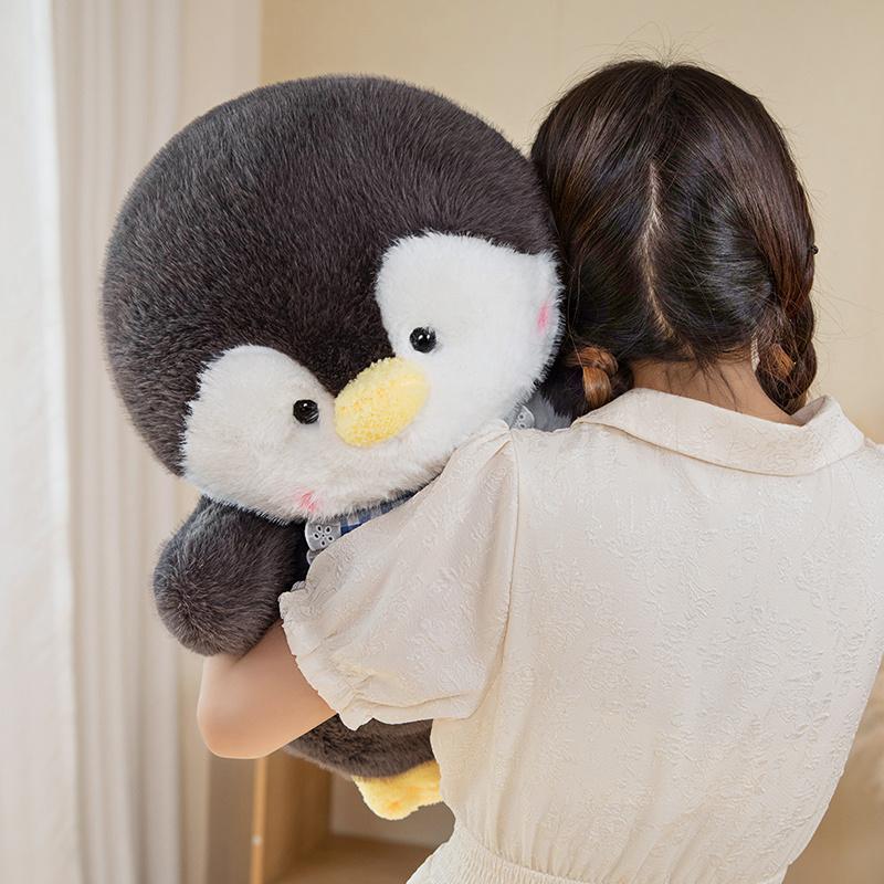 Fluffy Hair Penguin Plushie Stuffed Animal Blue/Pink Cuddly Penguin Dolls Peluche Plush Toy Sets for Birthday Surprise Gift Idea
