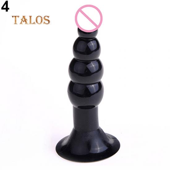 Unisex Pleasure Flexible Beads Anal Sex Toy Butt Plug Insert with Suction Cup Stimulator Massager