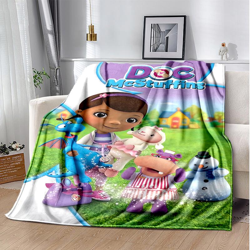 Doc Mcstuffins Flannel Blanket Soft Warm All-Season Throw, Design for Camping, Car Travel, Hiking Sofa, Bed, Office Perfect Gift for Parties