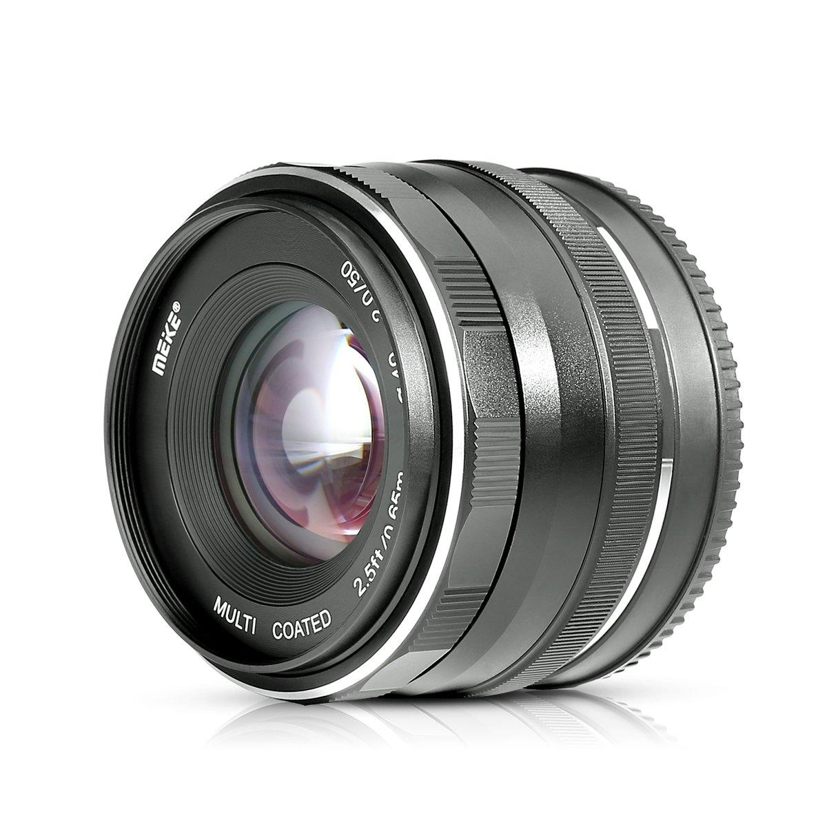 

Meike MK 50mm manual focus lens Compatible with Sony E mount and mirrorless cameras f/2.0 (APS-C) single-lens чорний