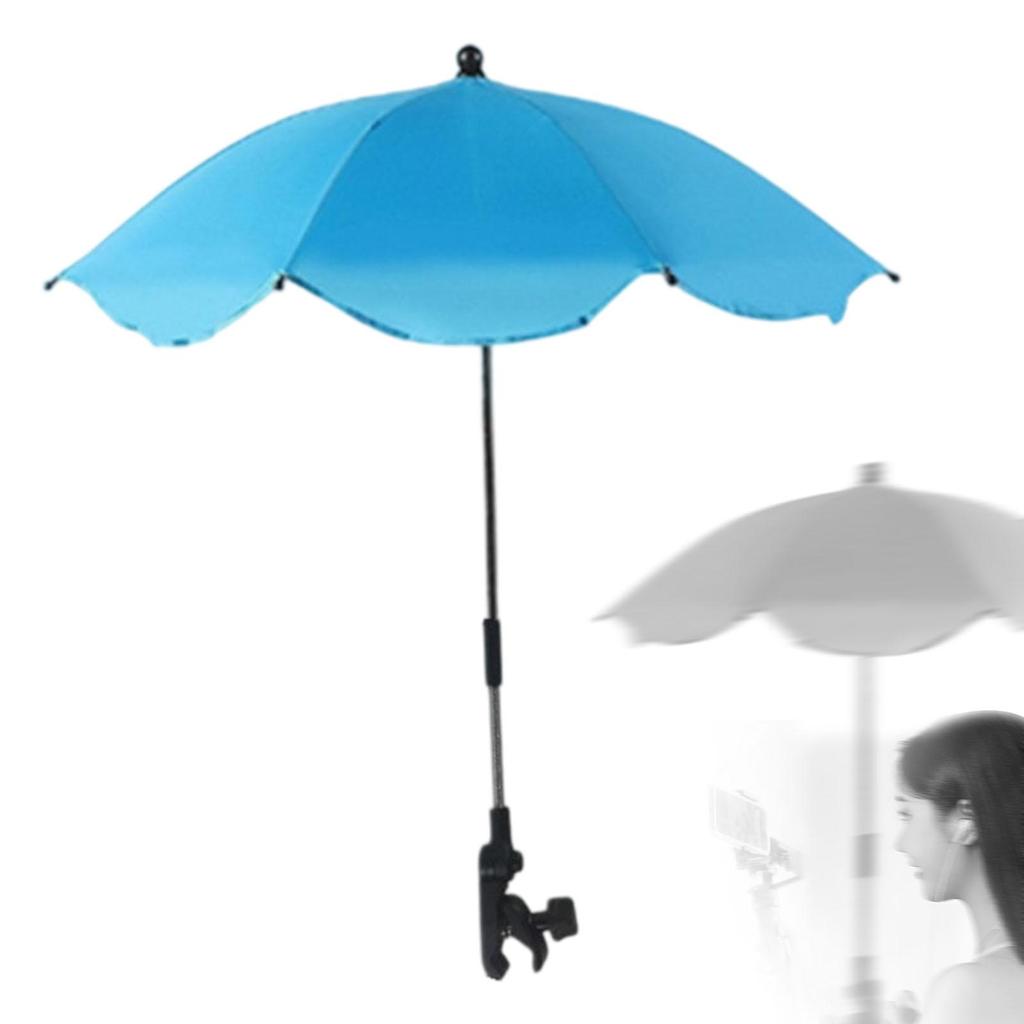 Beach Chair Parasols Stroller Umbrella, Adjustable Child Stroller Umbrella Clamp 360° Tear Resistant for Travel Patio Outdoor