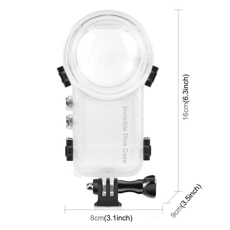 Невидимый чехол для дайвинга Insta360 X3 PULUZ, водонепроницаемый герметичный чехол на 50 м (прозрачный) прозрачный