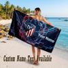 Atletico Madrid FC Design Beach Towel Custom Text Large Towel for Beach Vacation