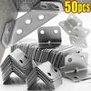 50/10 Piezas Escuadra de Esquina Universal de Acero Inoxidable Ángulo Recto de 90 Grados Soporte Fijo Muebles de Madera Armazón de Cama Gabinete Accesorio