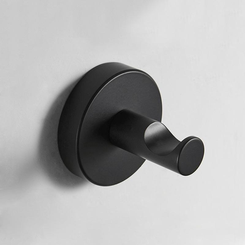 Black 304 Stainless Steel No-Drill Coat & Hat Hook for Bathroom or Entrance