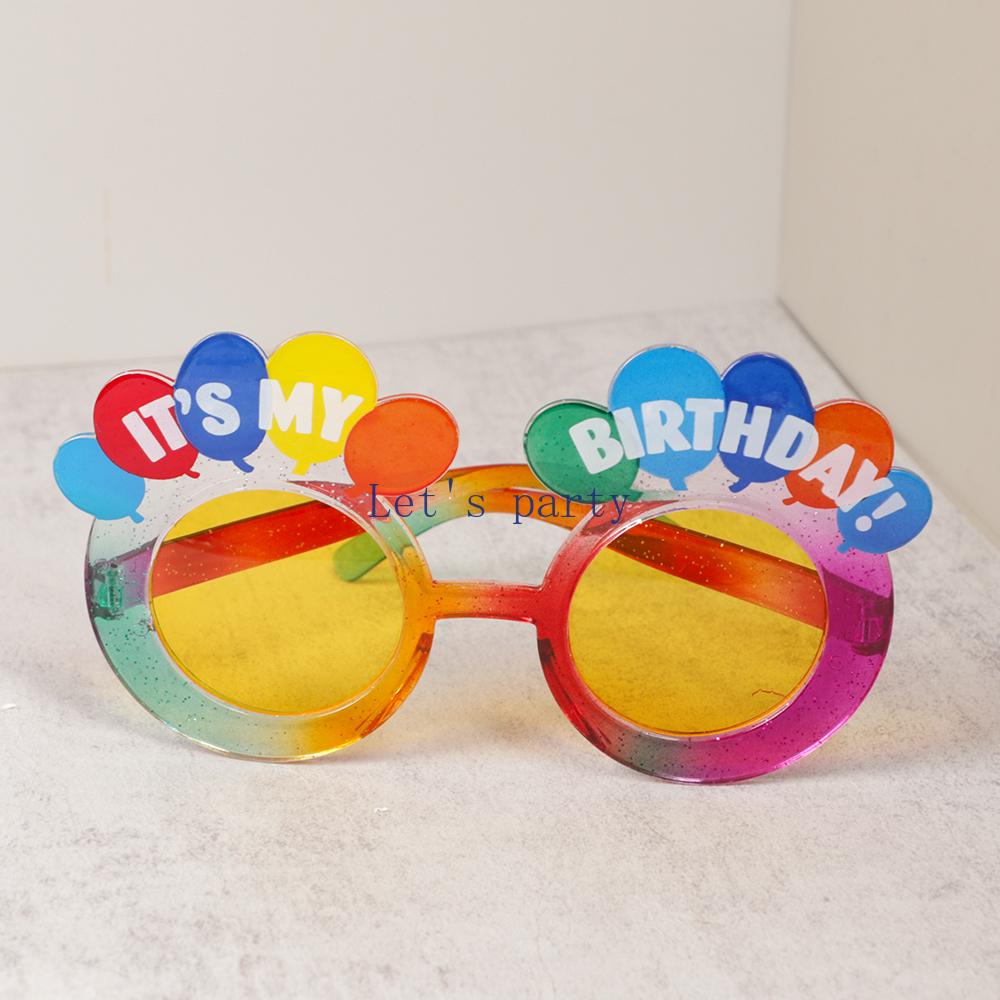 1Pcs Colorful It s My Birthday Theme Eyeglasses Photography Props for Happy Birthday Party Decoration
