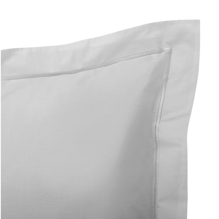 Taie d'oreiller percale de coton peigné "Julian" toutes dimensions Coton Pur - Julian Perle - Taie d'oreiller 65 x 65 cm finition po
