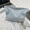 410125 Denim Bow Cosmetic Bag Water Milk Skin Care Products Large Capacity Zipper Storage Bag Shopping Clutch Bag