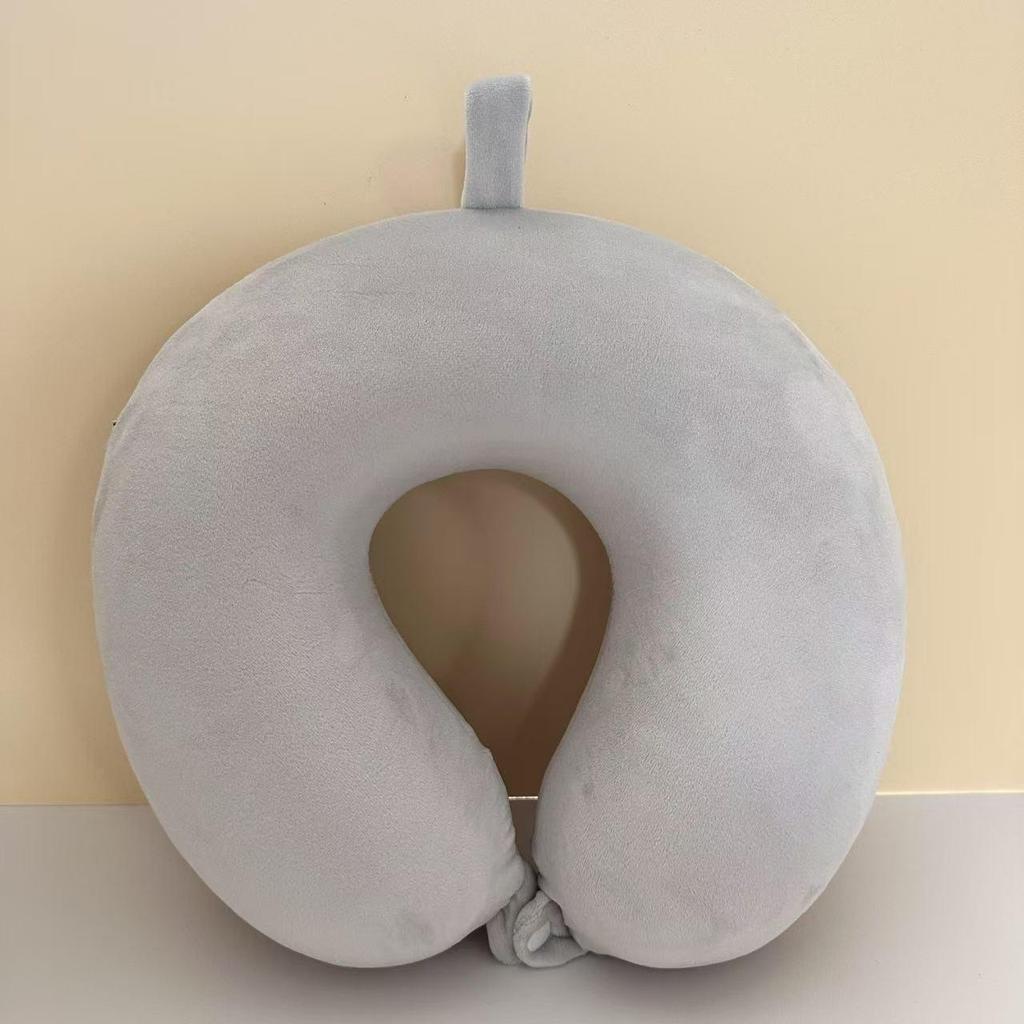Portable Memory Foam U-shaped Travel Neck Pillow - Crystal Velvet Office & Airplane Nap Support