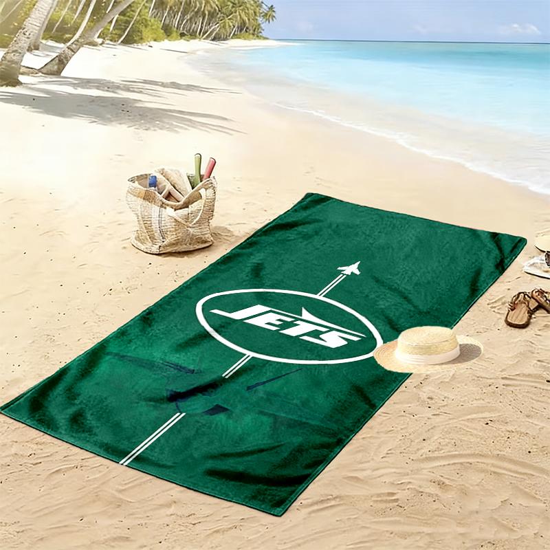 New York Jets Print Beach Towel, Large Soft Quick Dry Towel for Beach Camping Swimming