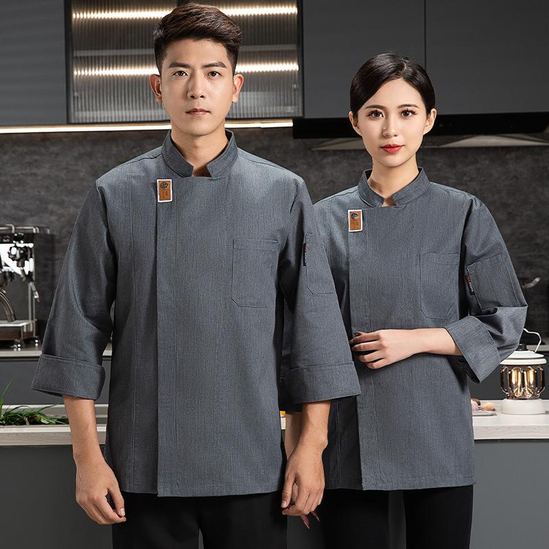 

Рабочая одежда для кухни и выпечки, поликоттон с длинными рукавами, униформа шеф-повара для отеля, мужская дышащая униформа с короткими рукавами для отеля 3XL