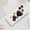For Samsung Galaxy A07 4G Case Purple Love Pattern Printing Straight Edge TPU Phone Back Cover