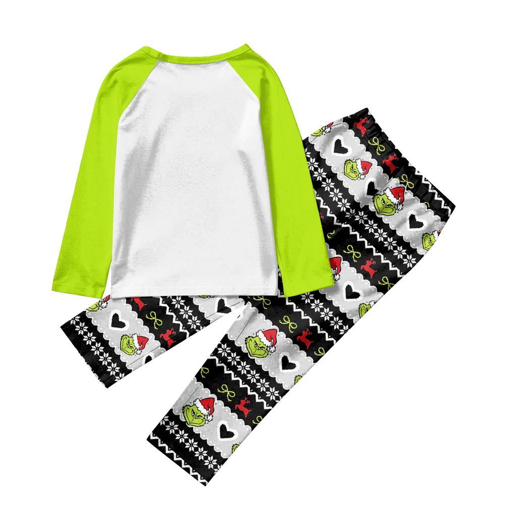 Familie Matchende Sett Pyjamas, Loungewear Antrekk, Familie Matchende Langermet Topp+Bukse Sett