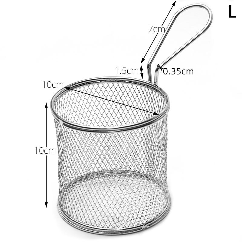 1 Stück Kohlenstoffstahl Frittierkorb Multifunktionaler Mini Pommes Frites Frittierkorb Kreativer Runder Ölgetrennter Frittierkorb