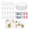 80pcs Keychain Making Kits with Assorted Tassels Double Sided Sublimation Aluminum Key Chain Blanks Accessories