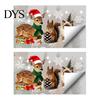 Holiday Glass Decals Christmas Static Window Stickers with Cute Reindeer Squirrel Cat Design, Removable Clings, Easy Apply Clings Waterproof