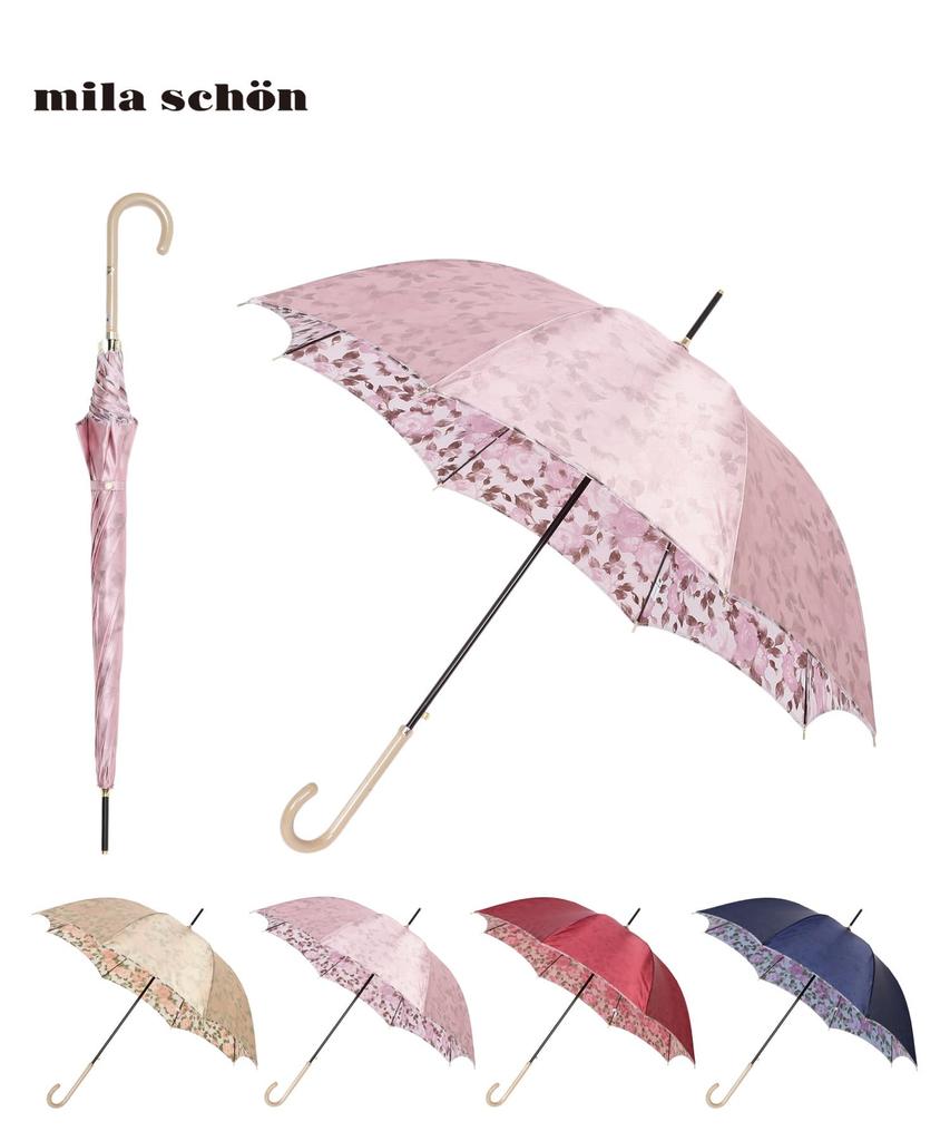 MOONBAT Mila Schon Long Umbrella Windproof Umbrella Automatic Opening Umbrella Floral Print Transfer Print Umbrella Fiberglass Rib Glossy Polyester