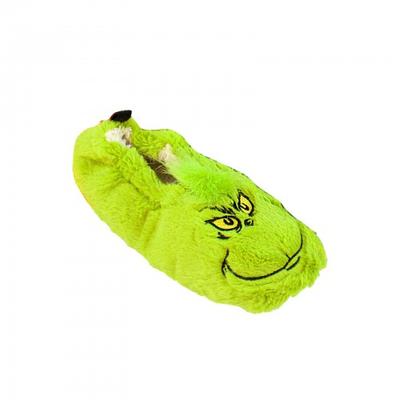 Childrens/Kids Embroidered Face Fluffy Slippers