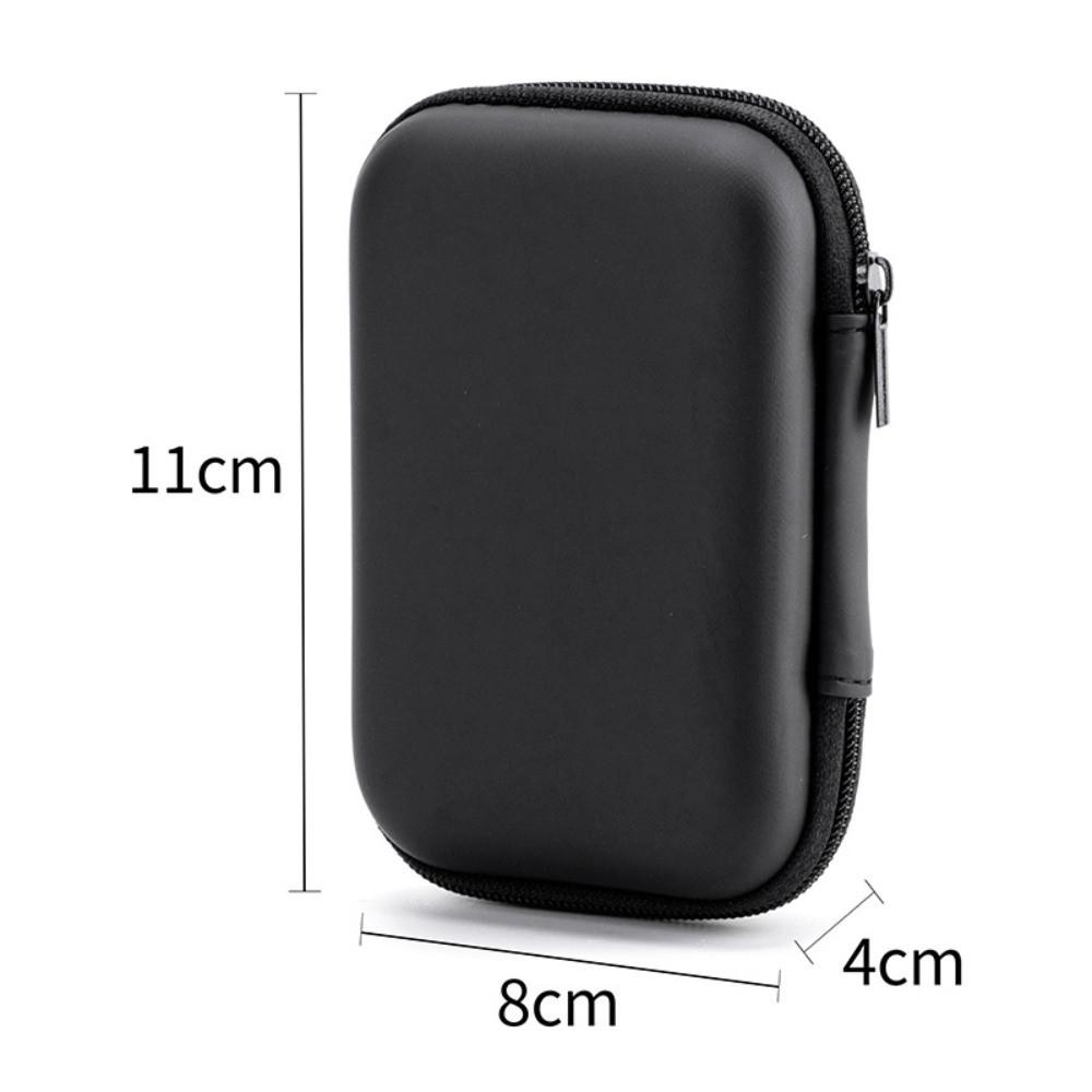 Durable Mini EVA Storage Box Black Portable Pouch Carrying Bag Zipper Earphone Case for Earphone