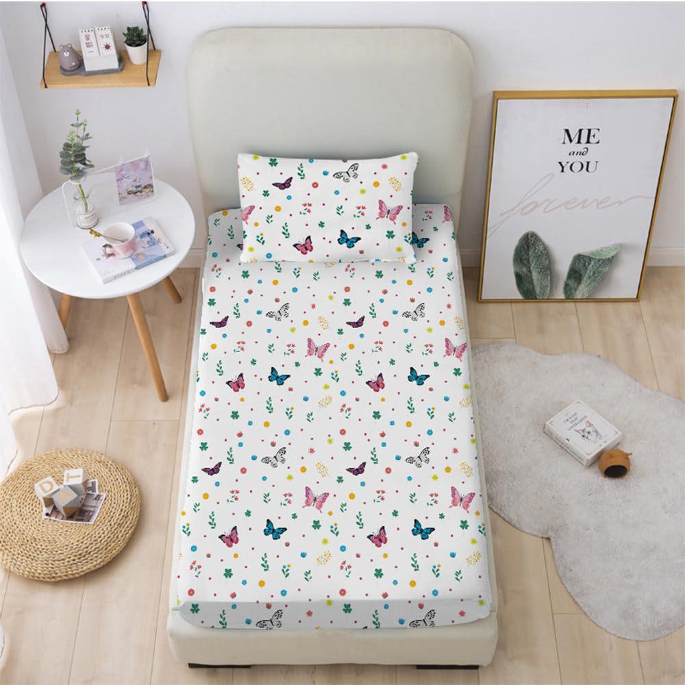 Butterfly Pattern Bed Hat Three-Piece Digital Printing Bedding Bed Hat Three-Piece Set Children And Adults