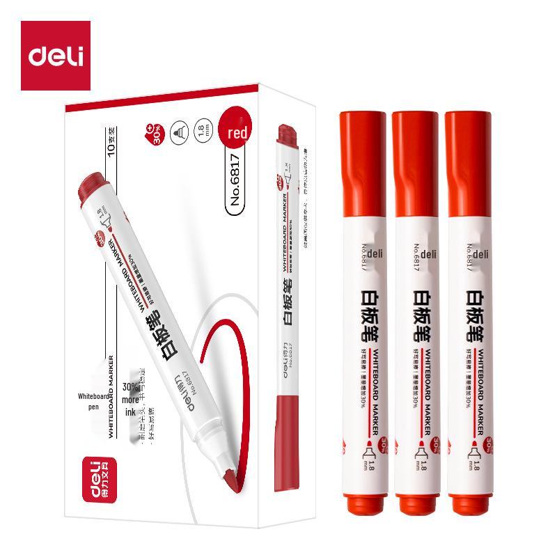 Deli 6817 Black Erasable Whiteboard Marker - Water-Based, Large Tip, Easy To Write and Erase