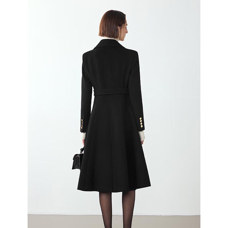 LANZHI Women's Wool Blend Trench Coat