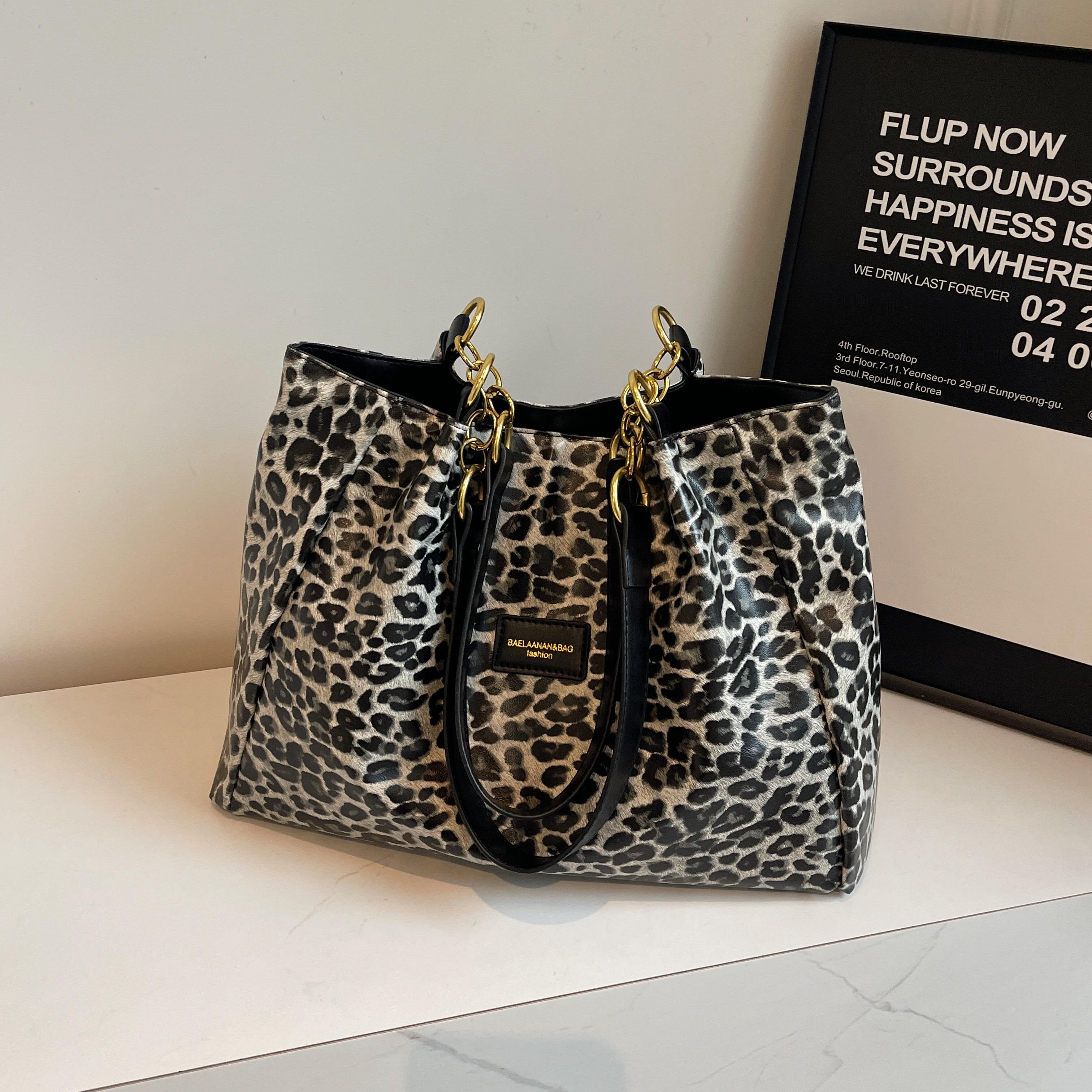 

Женская сумка-тоут большой вместимости с модным леопардовым принтом, подходящая для ежедневных поездок на работу, шопинга и свиданий.