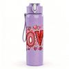 1PC Big Red LOVE Letter Art Print 750ml Color Plastic Sports Water Bottle Leakproof Flip Straw Lid Suitable for Sports Office Home Use