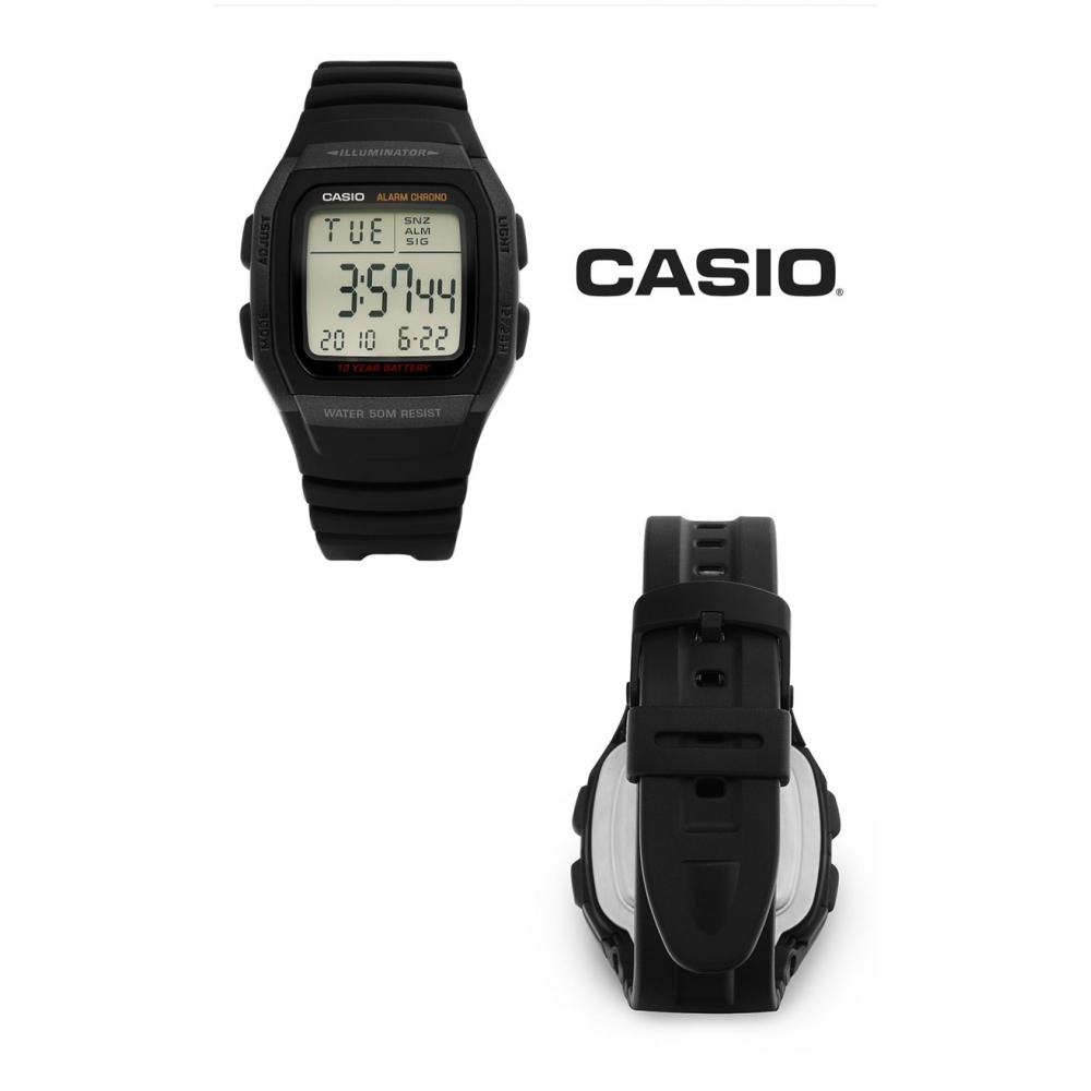 Casio W 96h 1bvdf  W 96h 1b  Digitální čtvercové univerzální uretanové hodinky