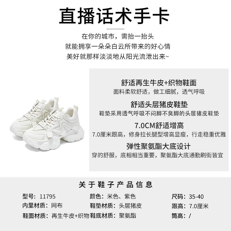 Thick-soled heightening dad shoes women's summer breathable mesh shoes 2025 new versatile ins sports women's running shoes show long legs