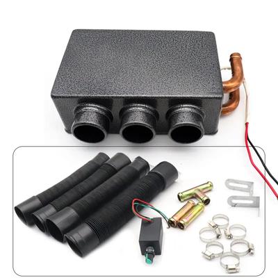 12V/24V 800W Black Car Winter Heater Fast Heating 3 Holes Air Fan Parking Heater Window Windshield Demister Defroster for Auto Car Truck Van