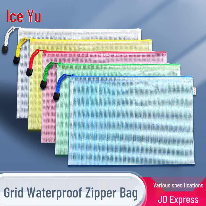Zippered Transparent Waterproof Document Bags A4 (34x24cm), 10 Pack