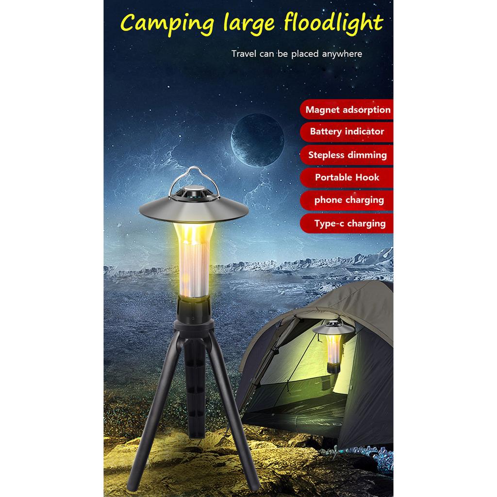 Rechargeable Camping Lantern Light Portable Magnet Emergency Lighting Hanging Tent Lamp Powerful Work Light