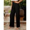 Pantaloni casual da donna primavera estate a tinta unita larghi con elastico in vita e gamba larga