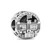 Plata S925 Gran Bretaña España Dominio Brasileño Bandera Nacional Colgante Cuentas de Edificio Ajuste Pulsera Accesorios de Joyería Encanto