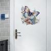 Self-Adhesive Flower Butterfly Wall Stickers for Girls' Bedroom or Children's Bathroom Decoration