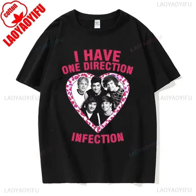 I Love One Directions Print T-Shirts Rapper Short Sleeve T Shirt Vintage Singer Tops Summer Cotton Hip Hop Men Women Tee-shirts