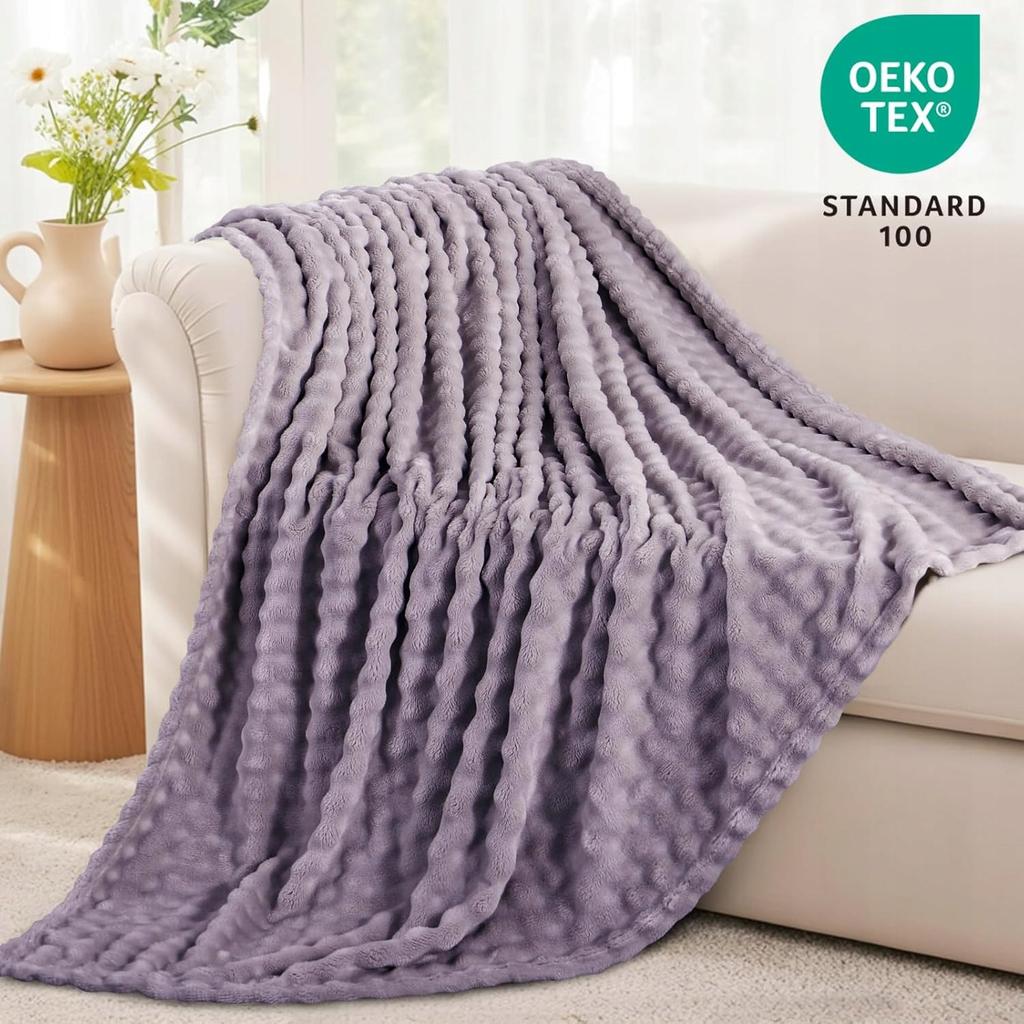 Ruikasi Flannel Blanket 130 × 150 Gray For Winter Home