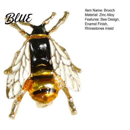 Anti-exposure Buckle Brooch Pin Small Bee Shape Decorative with Black