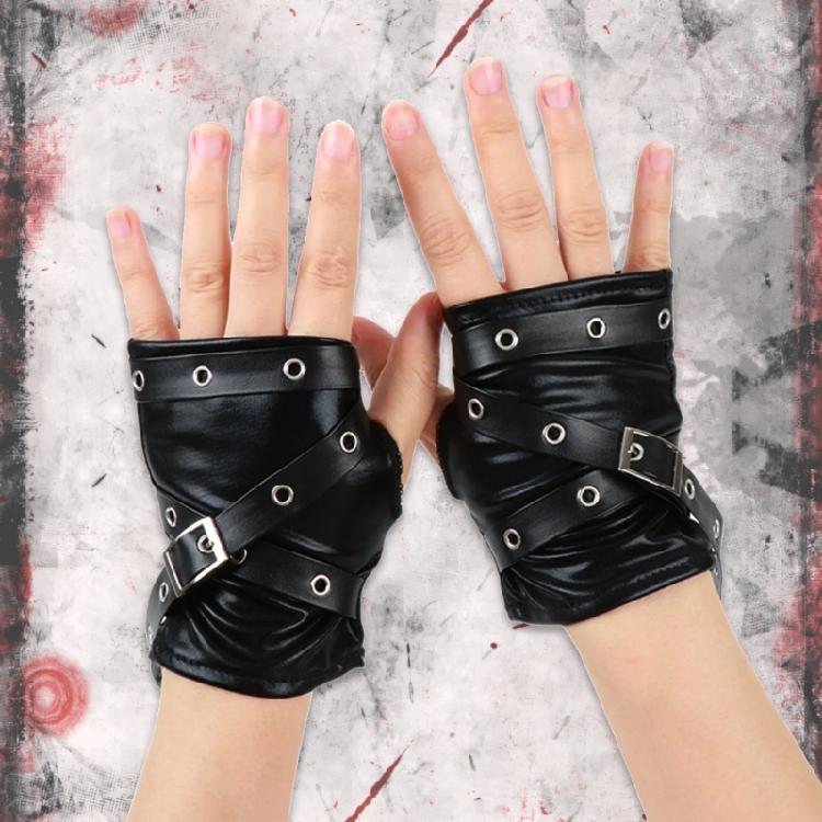 Lightweight Fingerless Gloves Punk Edge Decor Breathable Fabric For Extended Outdoor Use