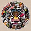 50pcs Inspirational Black Girl Graffiti Stickers - Creative DIY Waterproof Decals for Skateboards, Water Bottles, and Luggage