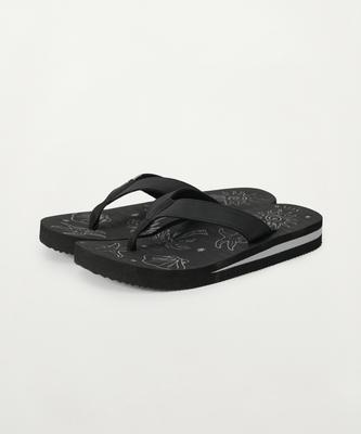 Satur Graphic Flip Flops Black