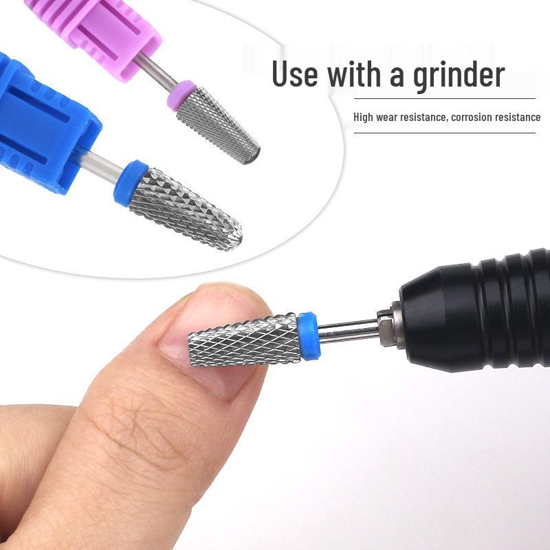 Cross-border Tungsten Steel Nail Art Grinding Head Set: Cone-shaped Cuticle and Nail Remover