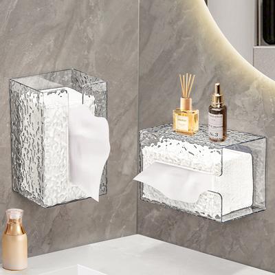Glacial Tissue Box Wohnzimmer Tissue Box Badezimmer Perforationsfreie Wand-montierte Tissue Aufbewahrungsbox
