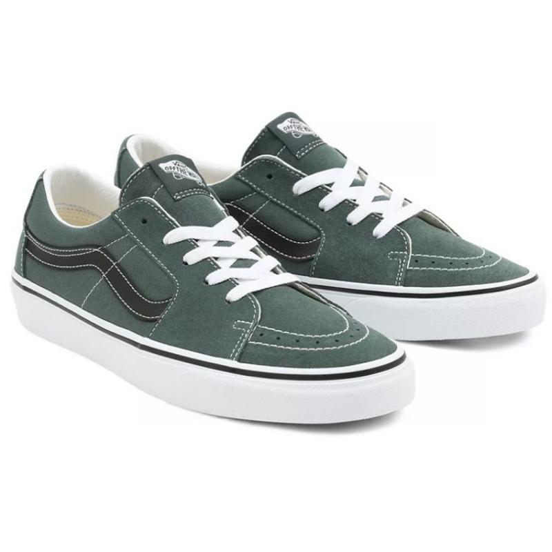 Vans SK8 LOW Trendy Versatile Casual Wear Resistant Lightweight Low Top Unisex Skate Shoes Green White VN0A4UUKA5U