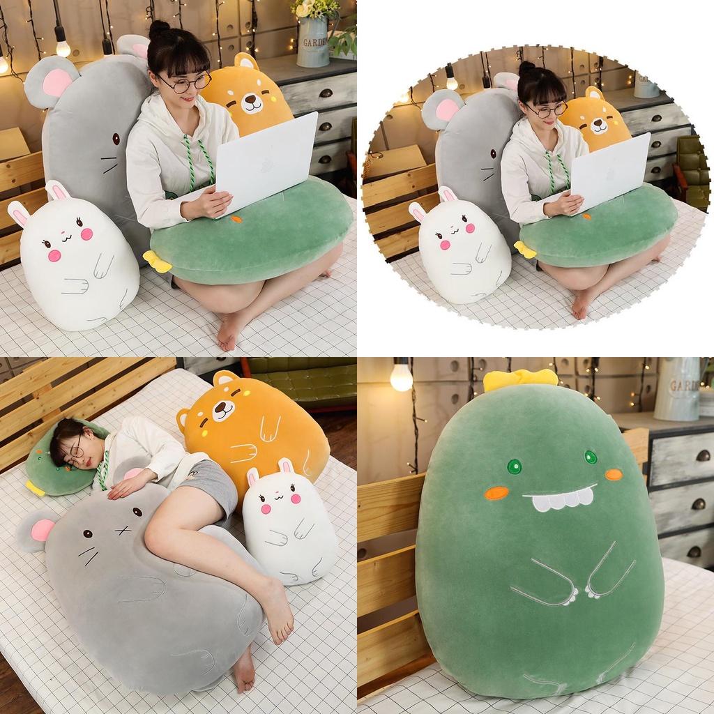 Niedliches Dinosaurier Hase Schwein Cartoon Tier Plüschtier Kissen für Mädchen Weiche und kuschelige Stoffpuppe